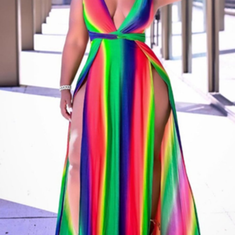 High Slit Sleeveless Maxi Dress